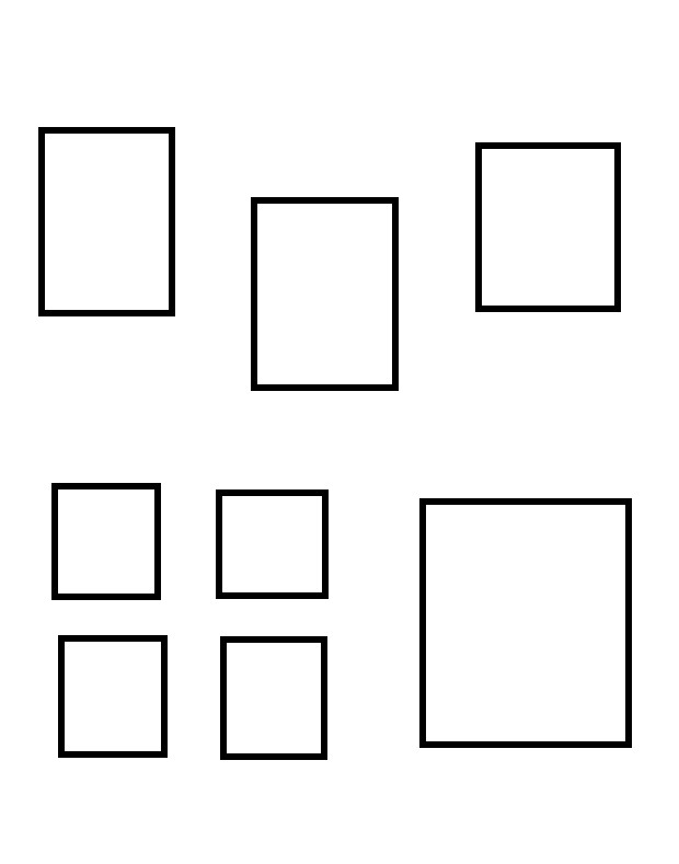 A rough diagram of your average Barnes and Noble endcap a scattering of rectangles representing the layout of encaps